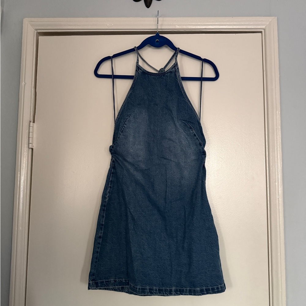Zara Denim Halter Dress
